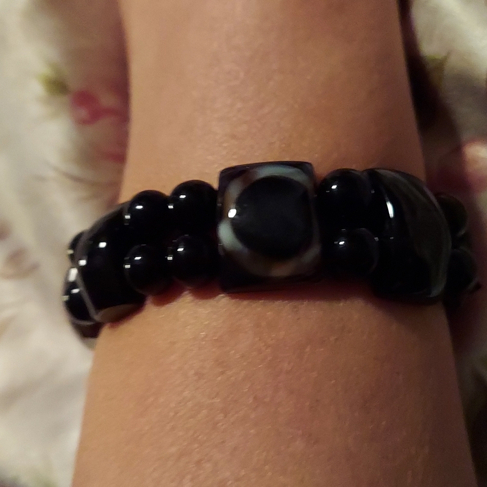 Black Stone Bracelet (Agate or Obsidian)